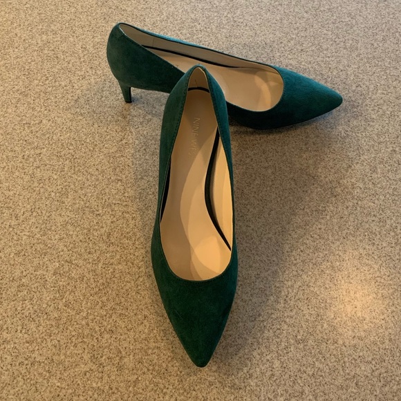 forest green suede pumps